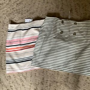 Loft Skirts (2), Striped, Size 10/12